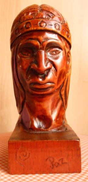 Sculpture titled "INDIGENA frontal" by Pedro Alberto Galindo Chagín, Original Artwork