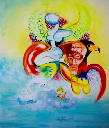Pittura intitolato "O Anjo.jpg" da Pedro Ildo, Opera d'arte originale, Acrilico