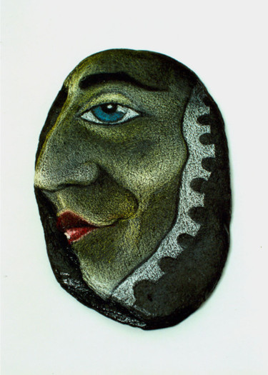 Escultura titulada "Cara de xisto.jpg" por Pedro Ildo, Obra de arte original, Piedra