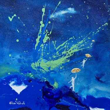 Painting titled "Échappée Bleue" by Pedrola Alban, Original Artwork, Acrylic