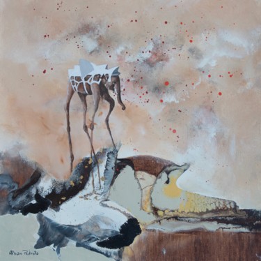 Painting titled "Dali Revisité : Éch…" by Pedrola Alban, Original Artwork, Acrylic Mounted on Cardboard