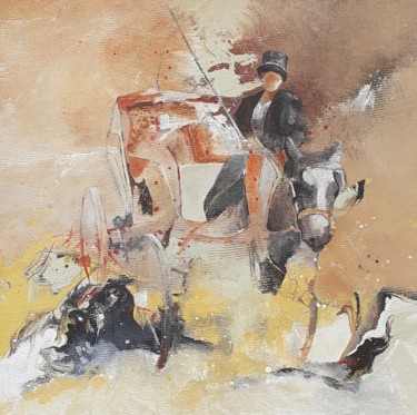 Pittura intitolato "L'Urgence du Temps:…" da Pedrola Alban, Opera d'arte originale, Acrilico Montato su Cartone