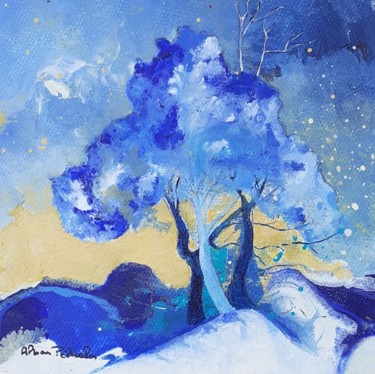 Painting titled "Nature Givrée et Ro…" by Pedrola Alban, Original Artwork, Acrylic