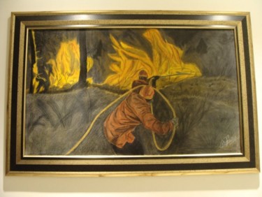 Pintura intitulada "inferno" por Pedro Ribeiro, Obras de arte originais