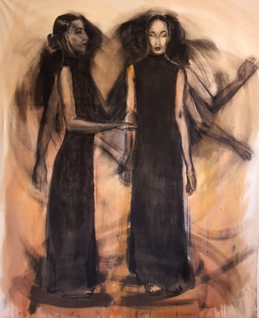 Painting titled "Alter ego" by Pedro Siratz, Original Artwork, Charcoal