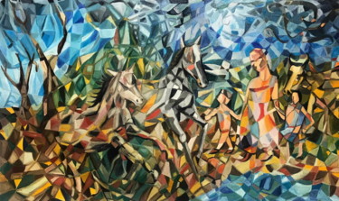 Pintura titulada "bosque" por Pedro Tchen, Obra de arte original, Oleo