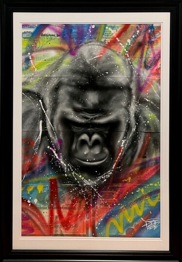 Ζωγραφική με τίτλο "Gorilla" από Pegaz, Αυθεντικά έργα τέχνης, Ακρυλικό