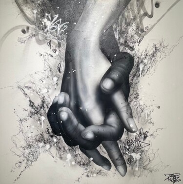 Schilderij getiteld "United love" door Pegaz, Origineel Kunstwerk, Acryl