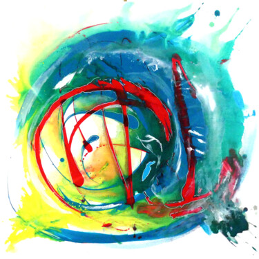 Schilderij getiteld "Circle" door Peggy Drouault, Origineel Kunstwerk, Acryl