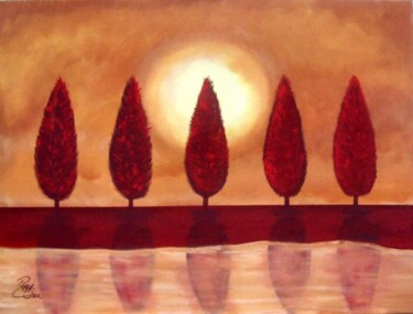 Pintura intitulada "Reflections" por Peggy Garr, Obras de arte originais
