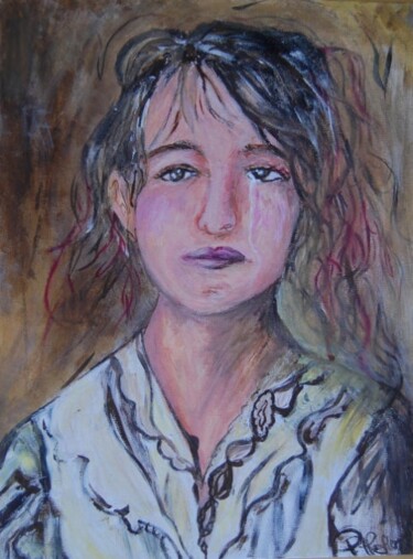 Painting titled "Camille Claudel - d…" by Peggy Hamfler, Original Artwork, Oil