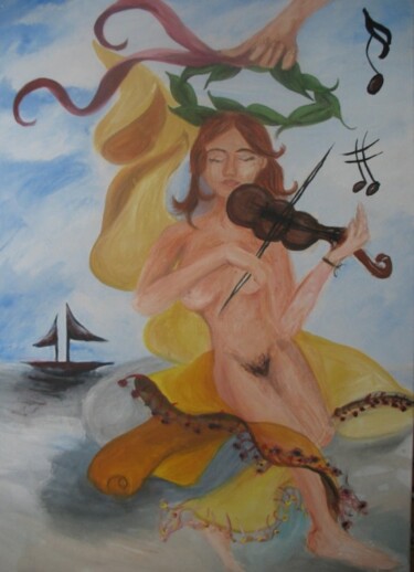 Malerei mit dem Titel "La Jeueuse de Toulo…" von Peggy Hamfler, Original-Kunstwerk, Öl