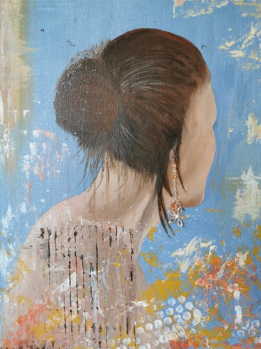 Malarstwo zatytułowany „Douceur” autorstwa Michèle Cerbello (Peintre), Oryginalna praca, Akryl Zamontowany na Drewniana rama…