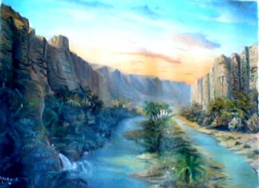 Painting titled "palmier d'aurésse" by Peintrecherabi, Original Artwork