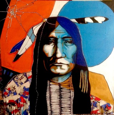 Painting titled "Native american 4" by Margo, Original Artwork, Acrylic