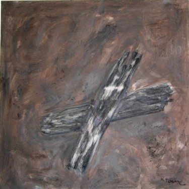 Painting titled "CROIX" by Muryel Tomme, Original Artwork
