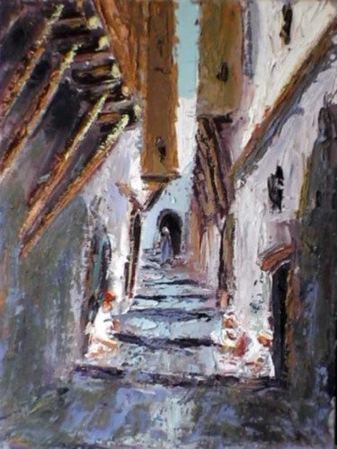 Peinture intitulée "Casbah 4" par M'Hamed Saci, Œuvre d'art originale