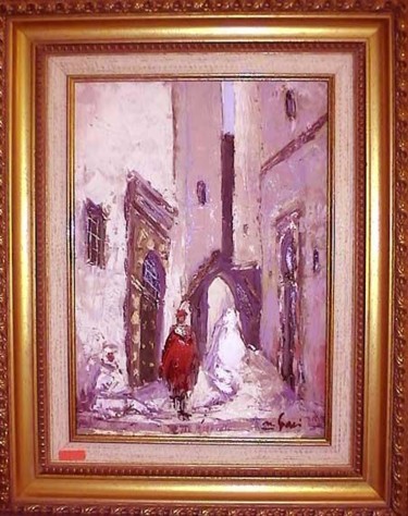 Peinture intitulée "Casbah  d'Alger 1" par M'Hamed Saci, Œuvre d'art originale