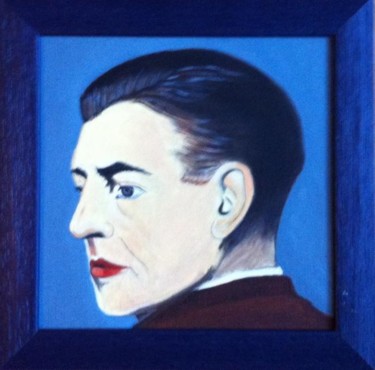Peinture intitulée "Portrait de Magritte" par Michèle Monnet, Œuvre d'art originale