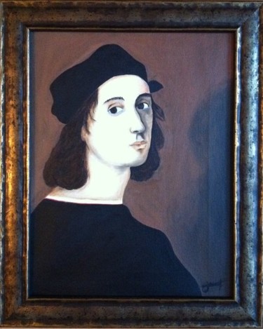 Peinture intitulée "Portrait de Raphaël" par Michèle Monnet, Œuvre d'art originale