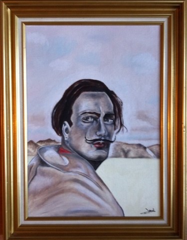 Peinture intitulée "Portrait de Dali" par Michèle Monnet, Œuvre d'art originale