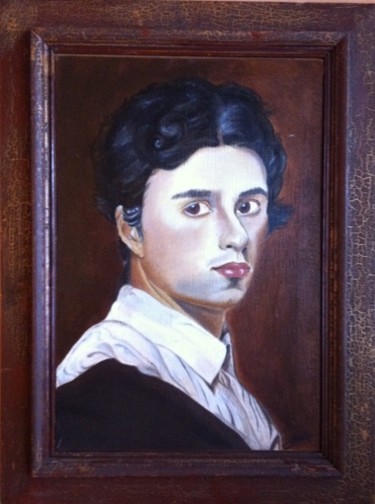 Peinture intitulée "Portrait d'Ingres" par Michèle Monnet, Œuvre d'art originale
