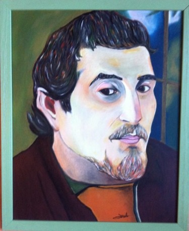 Peinture intitulée "Portrait de Gauguin" par Michèle Monnet, Œuvre d'art originale