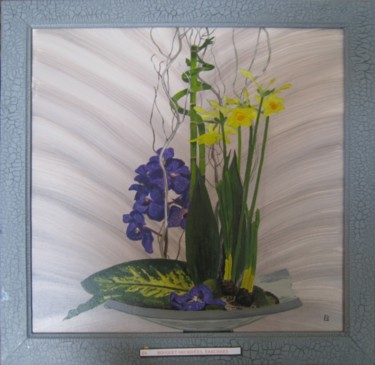 Peinture intitulée "97-bouquet-orchidee…" par Bernard Ledoyen, Œuvre d'art originale, Huile