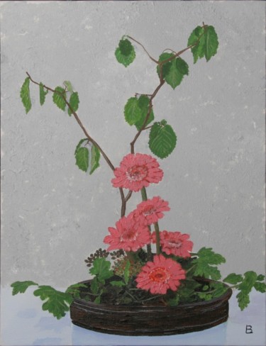 Painting titled "95-rec-bouquet-zen.…" by Bernard Ledoyen, Original Artwork, Oil