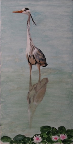 Peinture intitulée "70-heron.jpg" par Bernard Ledoyen, Œuvre d'art originale, Huile