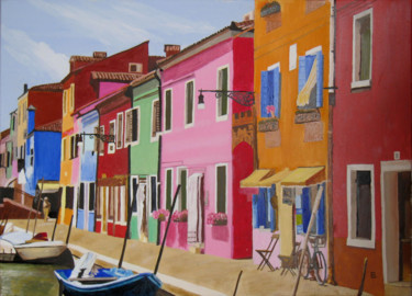 Painting titled "248-à-Venise-ville-…" by Bernard Ledoyen, Original Artwork, Oil