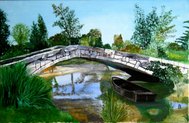 Peinture intitulée "281-petit-pont-2.jpg" par Bernard Ledoyen, Œuvre d'art originale, Huile