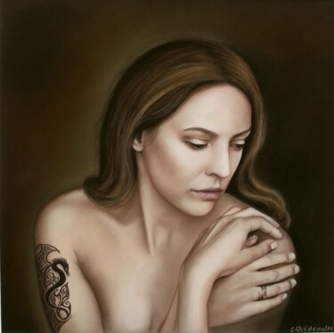Картина под названием "Femme tatouée" - Cathy Cheneau, Подлинное произведение искусства, Пастель