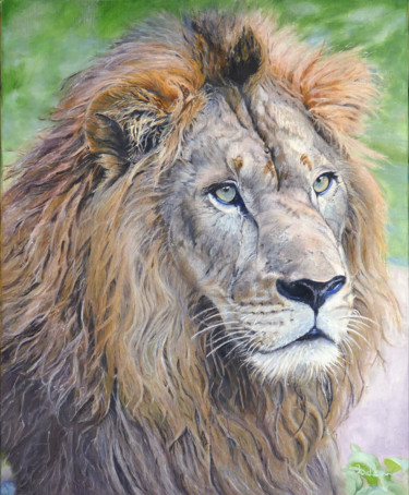 Peinture intitulée "Crinière du lion" par Jade, Œuvre d'art originale, Huile
