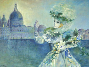 Peinture intitulée "Venise en février" par Jade, Œuvre d'art originale, Huile