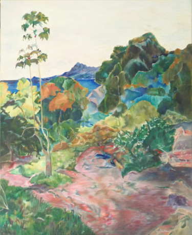 Peinture intitulée "D'après Gauguin" par Jade, Œuvre d'art originale, Huile