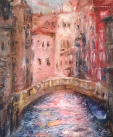 Painting titled "Pont de Venise" by Galerie Peinture  Arts De Lyon, Original Artwork, Oil