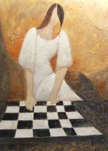 Painting titled "Fatum de Jean METRAL" by Galerie Peinture  Arts De Lyon, Original Artwork, Oil Mounted on Wood Panel
