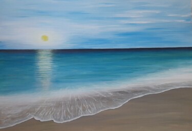 Painting titled "Paisible plage" by Annelaure Carrayrou, Original Artwork, Acrylic