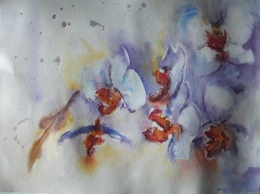 Peinture intitulée "Orchidée" par Sabine Vuk, Œuvre d'art originale, Huile