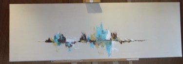 Peinture intitulée "Reflets Turquoises" par Sabine Vuk, Œuvre d'art originale, Huile
