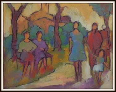 Painting titled "PROMENADE DANS LE S…" by Maxemile, Original Artwork, Oil