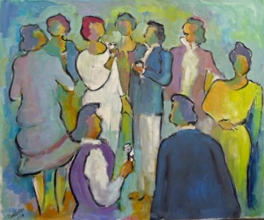 Painting titled "ANNIVERSAIRE" by Maxemile, Original Artwork, Oil