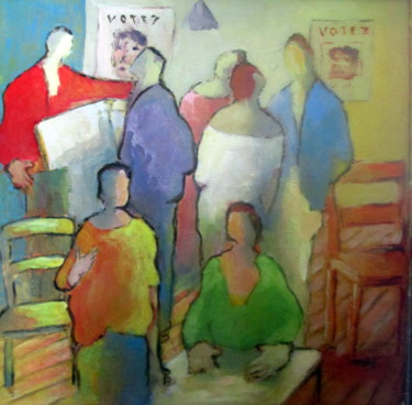 Painting titled "soiree-electorale.j…" by Maxemile, Original Artwork, Oil