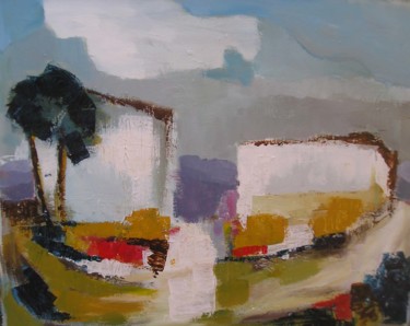 Painting titled "paysage-campagnard.…" by Maxemile, Original Artwork, Acrylic