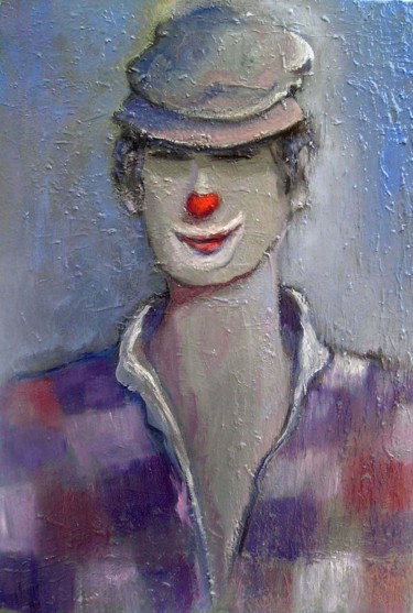 Painting titled "le-clown.jpg" by Maxemile, Original Artwork, Oil