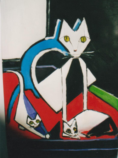 Peinture intitulée "les-chats.jpg" par Maxemile, Œuvre d'art originale, Huile
