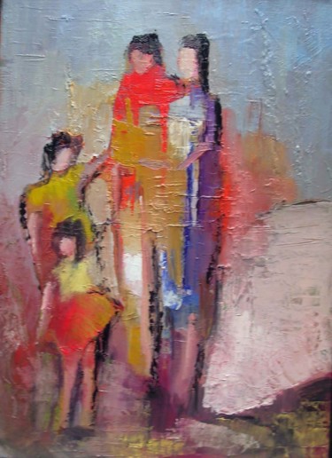 Peinture intitulée "famille-2.jpg" par Maxemile, Œuvre d'art originale, Huile