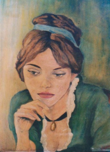 Painting titled "jeune-femme.jpg" by Maxemile, Original Artwork, Oil