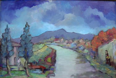 Painting titled "paysage-1.jpg" by Maxemile, Original Artwork, Oil